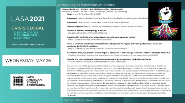 26 de mayo LASA: Antropologías feministas en México