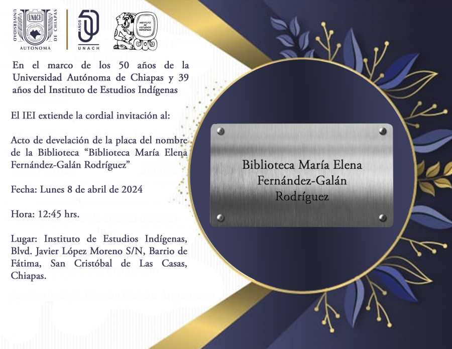 Develación de la placa Biblioteca María Elena Fernández-Galán Rodríguez